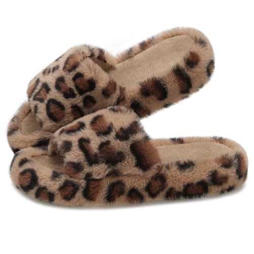 ATHMILE Womens Slippers with Arch Support Memory Foam Fuzzy House Slippers for Women Lightweight Cozy Indoor Open-toe Comfy Birthday Valentine's Day Gifts - Image 1