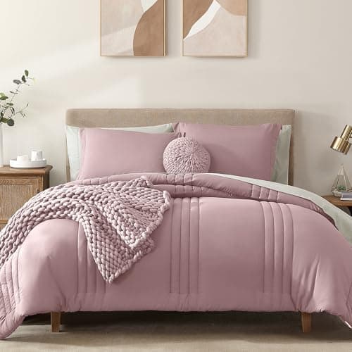 Monbix Full Comforter Set - 7 Pieces Bed in a Bag Full Size Bedding Sets with Comforters, All Seasons Comforter with Sheets, Pillowcases & Shams - Image 1