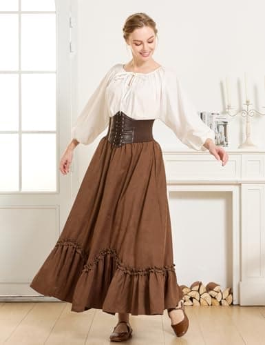 BEAUTELICATE Victorian Medieval Skirt Renaissance Costume Women Skirt with Pockets - Thumbnail 5