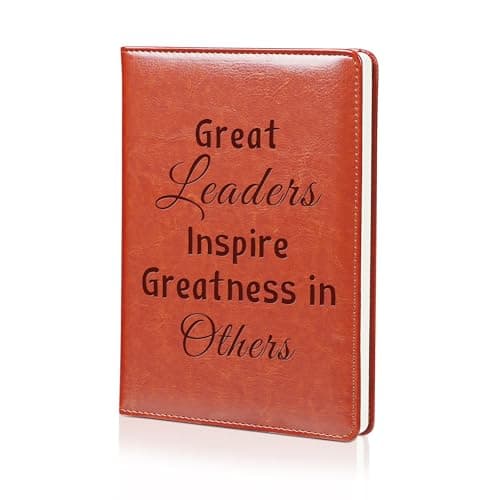 LBWCER Boss Appreciation Gift Mentor Notebook Great Leaders Notebook Leader Supervisor PM Mentor Retirement Gift Coworker Farewell Leather Journal Notebooks (Great R) - Image 1
