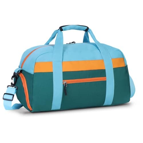 WOOMADA Travel Duffle Bag, Weekend Bag with Wet Pocket & Trolley Sleeve, Overnight Bag With Shoe Compartment, Fit for Sports Practice, Travel and Gifts(green blue) - Image 1