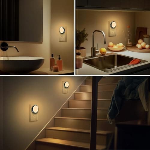 Night Lights Plug into Wall, Night Light with Dusk to Dawn Sensor, Soft White 3000K, Compact Plug in Nightlight for Kids, Adults, Bedroom, Bathroom, Hallway, 2-Pack - Thumbnail 6