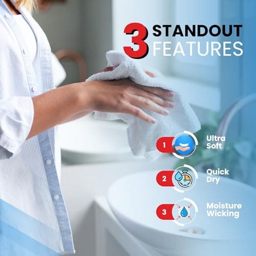 Infinitee Xclusives Luxury Wash Cloths for Showering [13x13] – 100% Cotton Washcloths [Pack of 12], Soft and Absorbent Face Towels for Bathroom Wash Clothes, Gym, and Spa (Vivid Green) - Thumbnail 4