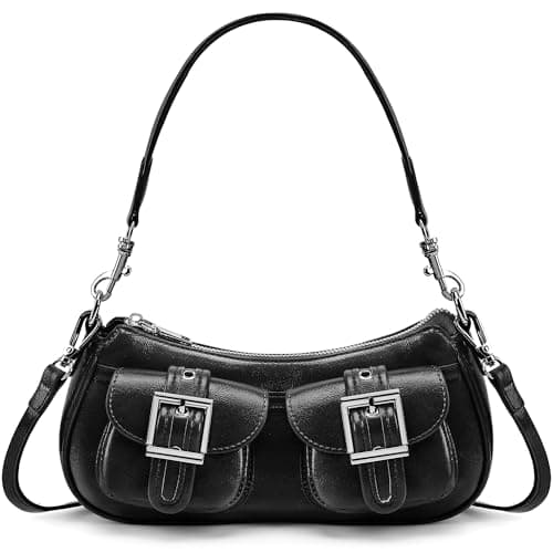 Goinsound Punk Shoulder Purse for Women Vintage Goth Trendy Crossbody Bag Black - Image 1