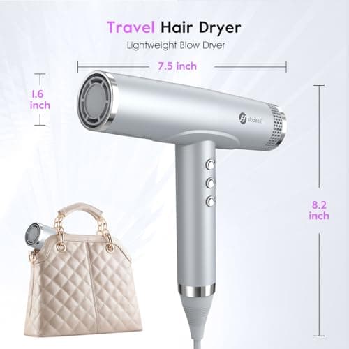 slopehill Hair Dryer - Professional Ionic Hairdryer, High-Speed Blow Dryer for Fast Drying, Home & Salon & Travel, Low Noise, Lightweight Compact Ceramic Blowdryer - Thumbnail 6