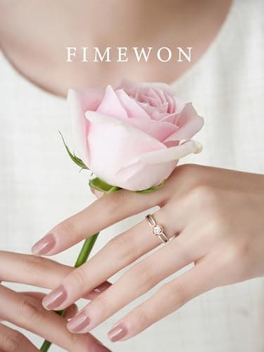 Fimewon Travel Engagement Rings for Women Dainty Promise Rings Two Tone Rose Band Girlfriend Gifts Size 9 - Thumbnail 2