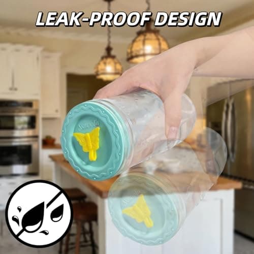 SSIBOOTO 4 Pack Silicone Mason Jar Lids with Straw Hole,Mason Jar Drinking Lids for Ball, Kerr and More,Fit Regular Mouth & Wide Mouth,Leak-Proof,Dishwasher Safe (Single&Mixed Color) - Thumbnail 6