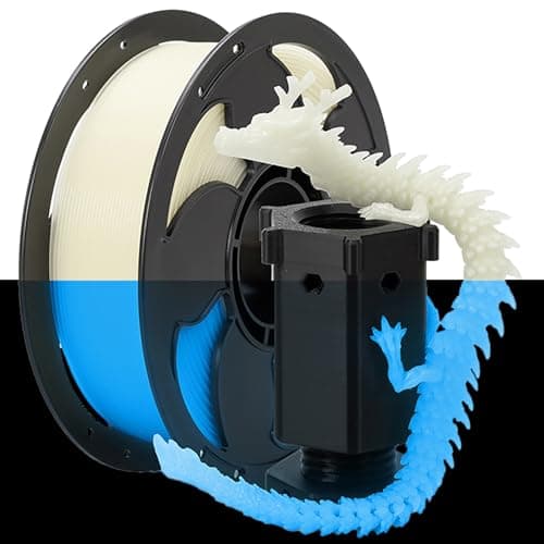 Glow Blue in the Dark 1.75mm PLA Filament, Luminous Blue Bright 3D Printer Filament, 1kg (2.2lbs) Spool 3D Printing PLA Filament Rod Fit Most FDM Printer - Image 1