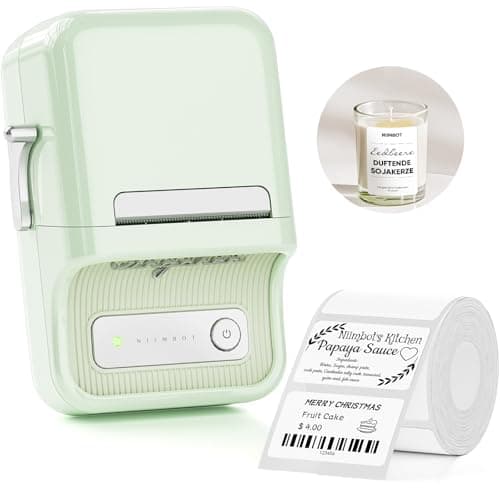 NIIMBOT B21 Label Maker, 2 Inch Portable Inkless Label Machine, Mint Green