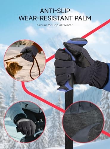 TRENDOUX Winter Gloves for Men Women Size Small - Touchscreen Fingers Thin Warm Tech with Anti-Slip 3M Grip, Lightweight Insulated Liner for Extreme Freezing Cold Weather, Indoor Outdoor Work Mitten - Thumbnail 5