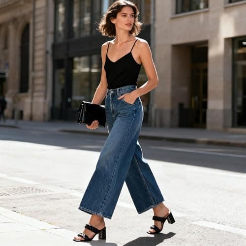 Athlefit Women's Braided Heeled Sandals Summer Square Open Toe Slip on Block Black Heels Size 11 - Thumbnail 3