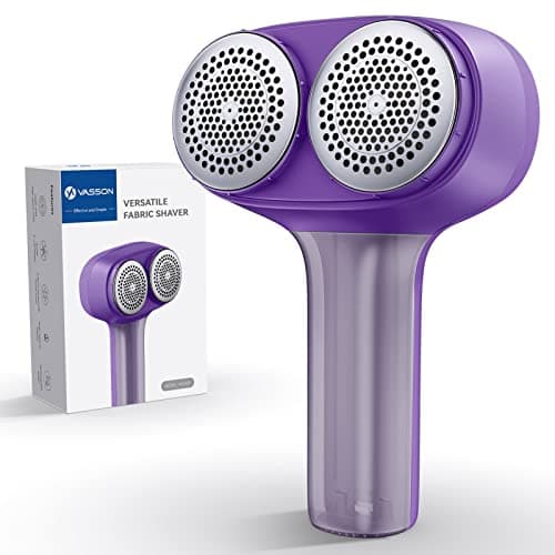 VASSON Fabric Shaver, Electric Lint Remover, Rechargeable Lint Shaver, Sweater Shavers to Remove Pilling, Large Fuzz Remover for Clothes Couch Furniture (Purple) - Image 1