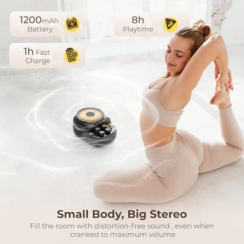 Speakers Bluetooth Wireless, 3 in 1 Protable Cute Speakers with Aromatic tray, Vintage Record Player Look, Adjustable Ambient Lights for Home Office Decor, Gifts for Mother, Girlfriend, Men (Black) - Thumbnail 4