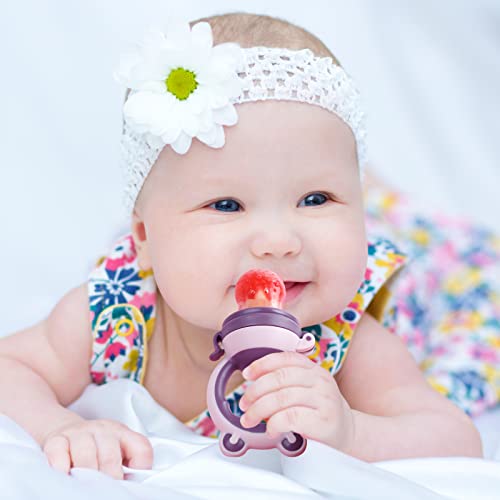 Baby Solids/Frozen Fruit Feeder Pacifier, Infant Teether Toy 4M+, BPA-Free Silicone Pouch & Nipple, Safely Introduce Solids, Teething Relief, 2-Pack - Thumbnail 5