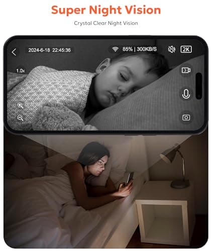 owltron Indoor Security Camera 2K, 2.4GHz WiFi Cameras for Home Security Baby Monitor Camera with Motion/Cry Detection, Pet & Dog Cam with Phone App, Night Vision, 2-Way Audio, Works with Alexa - Thumbnail 3