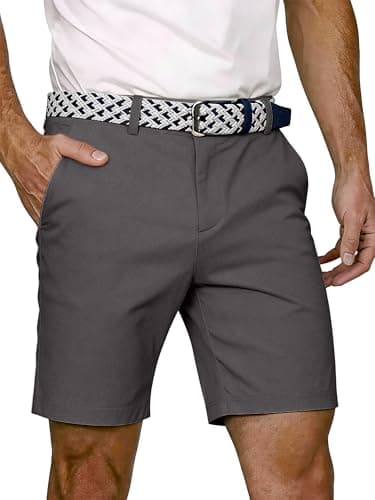 JEMLDL Mens Casual Golf Shorts 7" Lightweight Stretch Quick Dry Comfy Work Shorts for Hiking with 6 Pockets Dark Gray M - Image 1