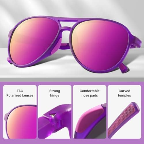 KUGUAOK 3PACK Polarized Aviator Sunglasses for Women Men Sports Style UV400 Protection Running Sun Glasses Vintage Trendy Shades - Thumbnail 5