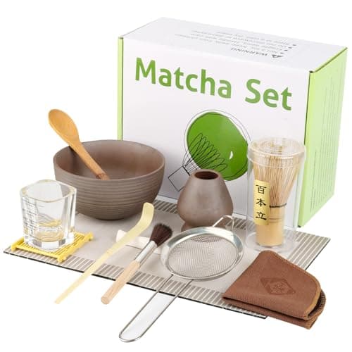 12 Pcs Matcha Whisk Set - Matcha Set Includes Matcha Bowl and Cup, Matcha Kit for Ceremony Making Tools, Gift for Family/Friend （pottery） - Image 1