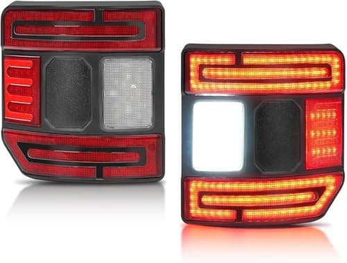 SUPAREE Flush Mount LED Rear Brake Tail Lights Compatible with Jeep Gladiator JT 2020 2021 2022 2023 2024 2025 Replace OEM Red Taillight Assembly Included Smoked Reverse Turn Signal Running light