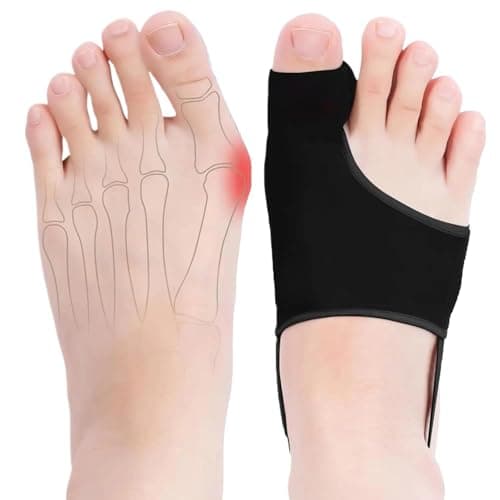Hvshq 2PCS Bunion Corrector for Women & Men, Comfortable Big Toe Straightener with Pads & Splint, Hallux Valgus Pain Relief for Day & Night Support with Anti-slip Strap(Black,1 Pair) - Image 1