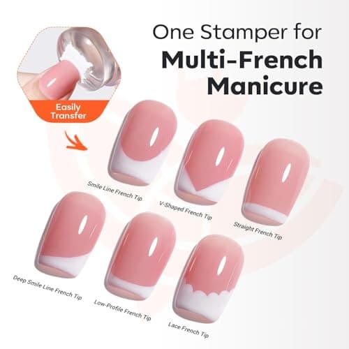 modelones French Manicure Tip Gel Polish Set, 2Pcs 15ML White Nude Pink Gel Nail Polish Jelly Milky Pink White Colors Soak Off U V LED Classic French Nail Kit for DIY at Home Salon for Women - Thumbnail 4