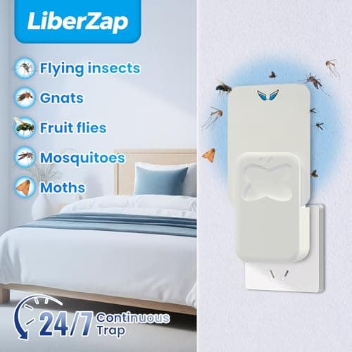 Fruit Fly Traps Indoor Flying Insect Trap-Bug Catcher Gnat Traps for House Indoor -Plug in Bug Light Attractant Fly Catcher for Home, Kitchen, Bedroom 1Device + 3 Glue Refills - Thumbnail 3