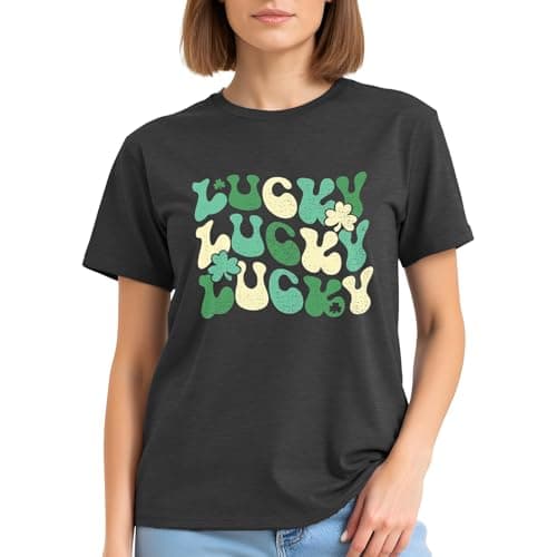 St Patricks Day Shirt Women-Irish Shirts for Women Lucky Shamrock Tees Cute Lucky Short Sleeves - Thumbnail 2