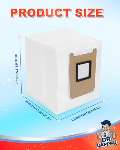 DR DAPPER 8 Pack Dust Bags,Compatible with Eufy E28 Omni/E25 Omni Robot Vacuum,3L Large Capacity,Heavy-Duty-Resistant Design E28Omni /E25 Omni Vacuum Bags - Thumbnail 4