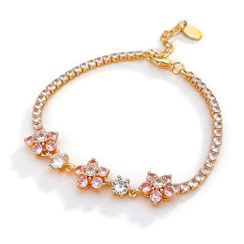 KodoBidden Plated Stainless Steel Lucky 4 Leaf Gold,Erling Silver Dainty Simple Women Charm Link Bracelet,joyas para mujer,Birthday Anniversary Christmas Jewelry Gifts,Unisex,Jewelry Gifts for Women - Image 1