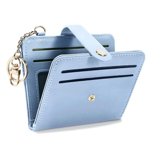 Airkit Small Wallets Woman RFID Blocking Leather Credit Card Holder - with ID Window - Card Wallets for Women - with Zipper Coin Purse - Keychain Wallet - Image 1