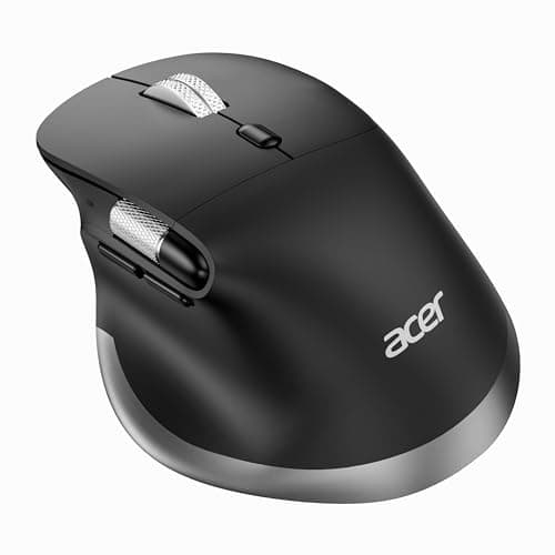 acer Ergonomic Mouse Wireless Rechargeable with Side Scroll (BT5.2+2.4GHz), Bluetooth Computer Mouse for Laptop, Medium to Large Sized Hands, Office USB Mice, 8 Buttons, 4800 DPI for PC, Desktop - Image 1