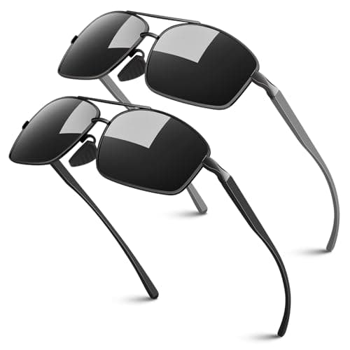 Sunier Polarized Sunglasses for Men, Premium Lightweight Al-Mg Shades with Spring Hinges 100% UV400 Protection - Image 1