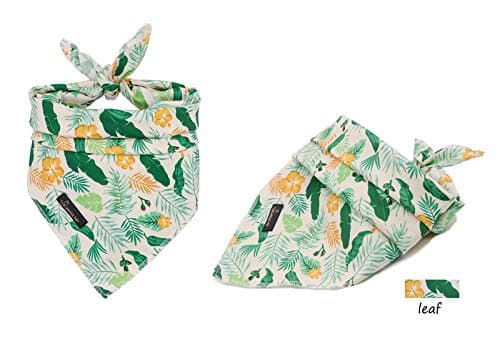 ARING PET Summer Dog Bandanas, Autumn Leaf Floral Kerchief Triangle Bibs Scarf for Puppy Small Medium Large Boy Girl Dogs Cats-L - Thumbnail 4