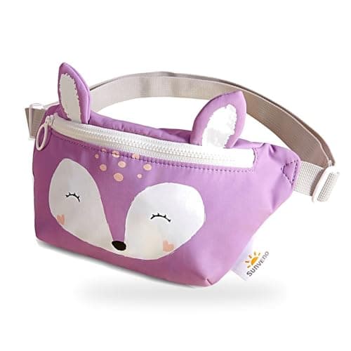 SUNVENO Kids Fanny Pack, Cute Fox Cartoon Waist Bag for Boys & Girls, Adjustable Crossbody Belt Pouch Ages 2-8, Travel Beach & Birthday Gift - Image 1