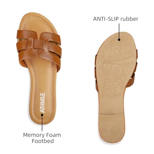 ATHMILE Sandals for Women 2026 Vacation Womens Sandals Dressy Summer Flats Sandals Women Slides for Party Wedding Beach - Thumbnail 4