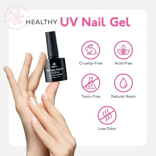 SUNUV Gel Nail Polish Kit with UV Light for Nails SUN2C 16 Colors Gel Polish Sets, Base and Top Coat with 8 PCS Manicure Tools Gift for Women - Thumbnail 6