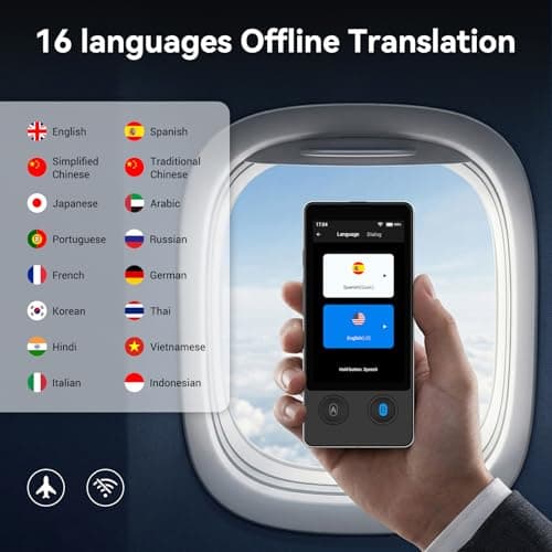W12 Language Translator Device, 2026 Upgraded AI Translator No WiFi Needed, Support ChatGPT, 140+ Languages Instant Two-Way Translator, Offline/Photo Translation for Business Travel - Thumbnail 4