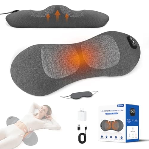 3 in 1 Electric Lumbar Massager Support Pillow - Lower Back Massager with Heat,Vibration & Airbag Traction,Smooth Triple Fusion Lumbar Support Massager for Lower Back Pain Relief FSA Eligible HSA