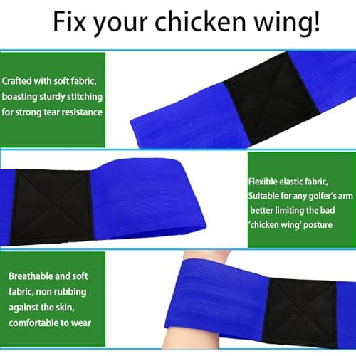 Siciwelely 3-Piece Golf Wrist Trainer Set with Wrist Strap/Arm Band/Storage Bag, Golf Wrist Training Aid to Correct Wrist Angle & Develop Muscle Memory (BlackWristband/Blue Armband/Storage Bag) - Thumbnail 6