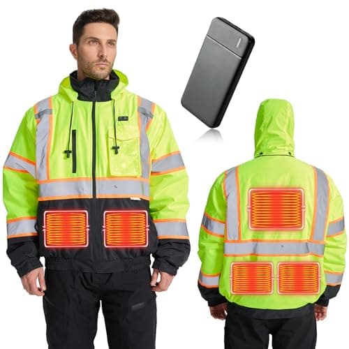 SRsafety Heated Jacket, Waterproof High Visibility Safety Jacket for Men With Pockets, Reflective - Image 1