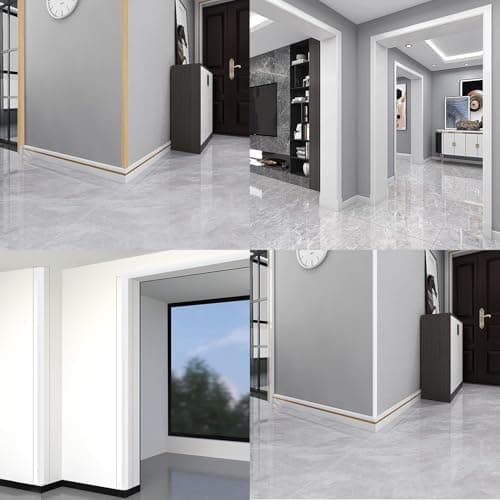 9Pcs 48" Wall Corner Protector,Pre-Cut Wall Corner Protector Guard Protection,Wood Grain Corner Trim for Door,Window Frames,Wooden Wall Edges(9Pcs-White) - Thumbnail 6