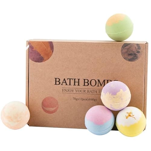 Timistars Bath Bombs Gift Set with Natural Essential Oils for Women – Aromatherapy Holiday Gifts Ideas. 12 Pcs Christmas Bath Bombs Gifts for Women Men and Teen - Image 1