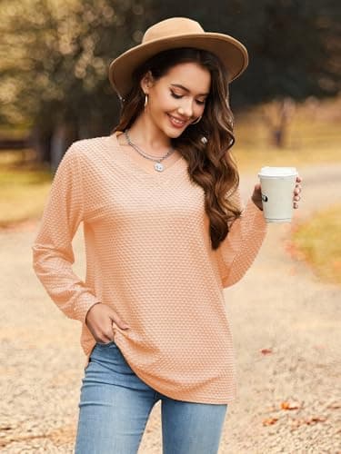 Bulotus Womens Turtleneck Sweaters Ribbed Knit Split Cowl Neck Tunic Sweaters Apricot - Thumbnail 2