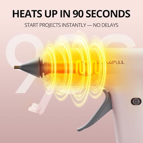 Tilswall Cordless Hot Glue Gun, Fast Preheating with 2000mAh Built-in Battery Hot Melt Glue Gun, 20 Premium Glue Sticks, Mini Glue Gun Ideal for Crafts, DIY Gift, Repairs Pink - Thumbnail 3
