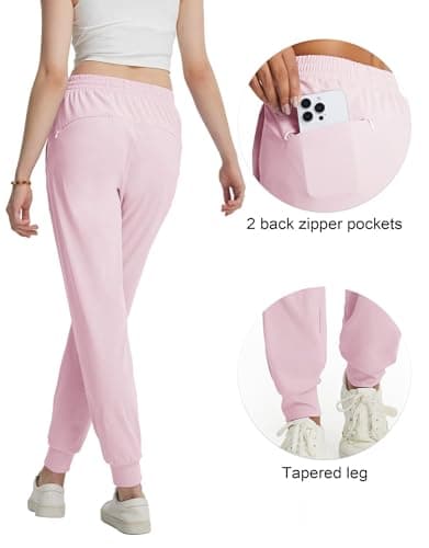 M MAELREG Womens Joggers Sweatpants Stretchy Soft Golf Pants with Inner Drawstring for Work Travel Casual Hiking Light Purple - Thumbnail 4