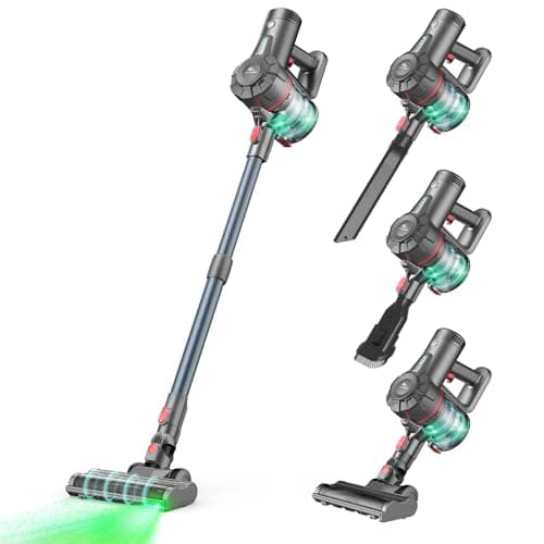 Cordless Vacuum Cleaners for Home,Stick Vacuum with Powerful Suction 45Mins Runtime, Self-Standing Stick Vacuum with LED Headlights, 6 in 1 Lightweight Handheld Vac for Pet Hair Carpet Hard Floors - Image 1