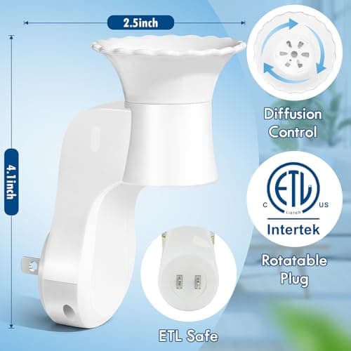 LASENTEUR Wall Fragrance Plug in, 2-Pack Rotatable WallFlower Plug, Compatible with Bath & Body Works WallFlower Fragrance Refills, ETL Certified Fragrance Diffuser Plug for Home, Room & Office - Thumbnail 2