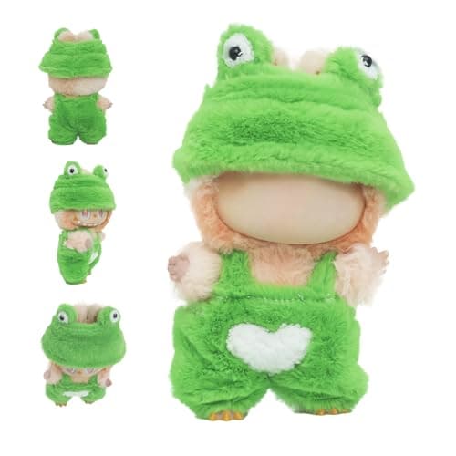 HiOKOU Clothes for labubu 17cm Accessories Suit Cute Clothes for Doll Dress up Animal Style Outfits (NO Doll)(Frog)