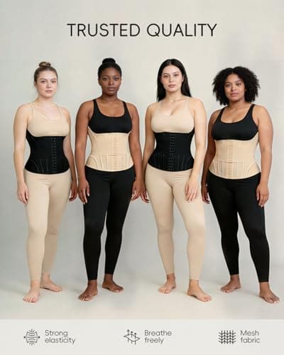 GROW LOOP Waist Trainer for Women Faja Body Shaper Tummy Control Shapewear Waist Cincher Corset, Double Belt Wrap Corset Trainer Tummy Control Shaper Black - Thumbnail 5