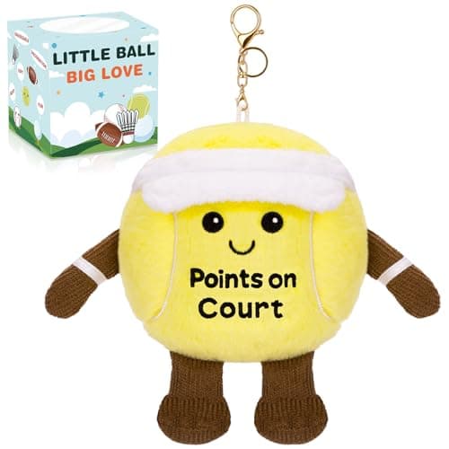 Dalycro Tennis Ball Plush Keychain for Backpack, Cute Tennis Ball Gift for Coach Sports Fans Lover Women Men (Yellow) - Image 1